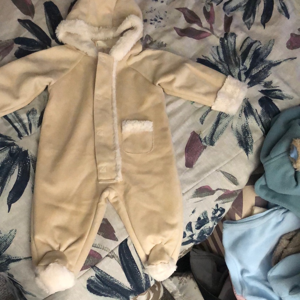 Small Wonders Cream Soft Footie One Piece